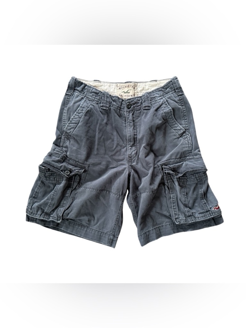 Vintage Y2K Hollister Cargo Shorts Men’s 32 Gray Utility Distressed Baggy